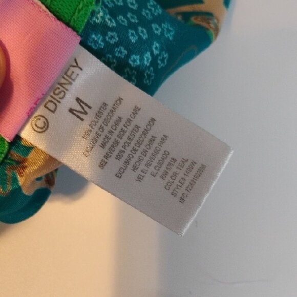 Disney Women's Size M Green and Teal Floral Cats Graphic Pajama Bottom Shorts - Picture 3 of 7